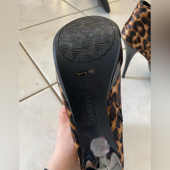 Bamboo platform leopard print booties - Picture 5 of 7